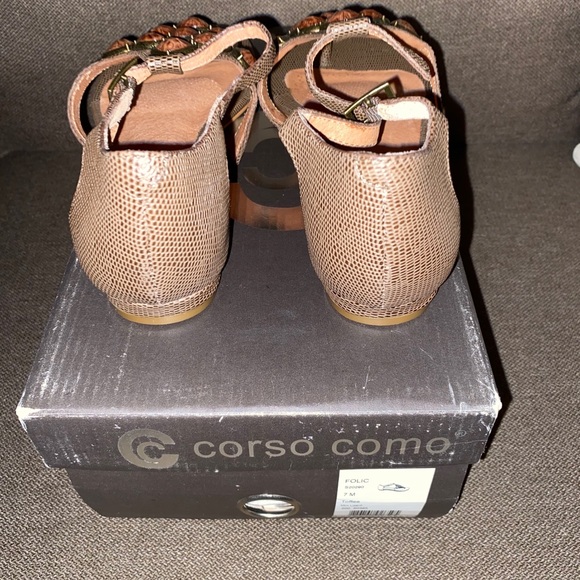 🌺👠 Nib Corso como leather lizard sandal SZ 7 - Picture 6 of 7